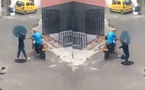 Thanh niên trộm nắp cống bị nghiệp quật