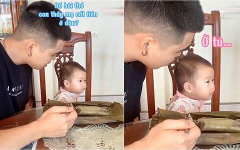Bố thủ thỉ hỏi dò con gái nơi mẹ cất tiền