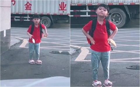 Bé gái cay cú vì bị tài xế ô tô bóp còi giật mình