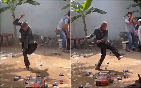 Cụ ông say rượu múa túy quyền cực ngầu ở đám tiệc