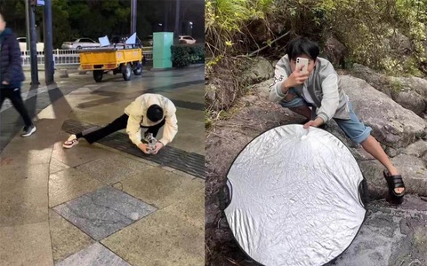 Sinh viên được du khách thuê để chụp hình 'sống ảo'