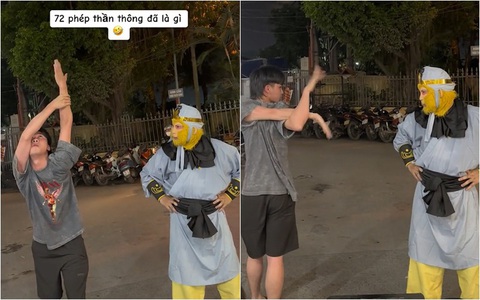 Tôn Ngộ Không ngơ ngác trước màn biểu diễn của chàng trai