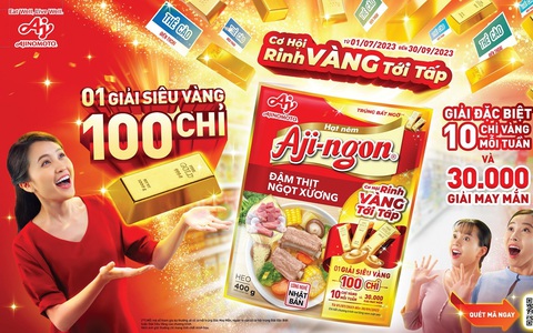 Cơ hội trúng vàng khi mua hạt nêm Aji-ngon®