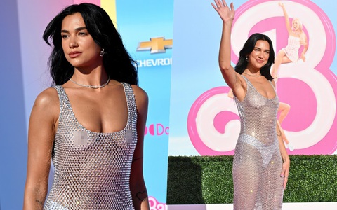 Dua Lipa gây sốc với chiếc váy trong suốt, lộ phần nhạy cảm
