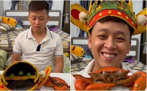 Chồng ngơ ngác khi được vợ cho ăn 'cua hoàng đế'