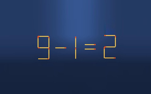 Thử tài IQ: Di chuyển hai que diêm để 9-1=2 thành phép tính đúng