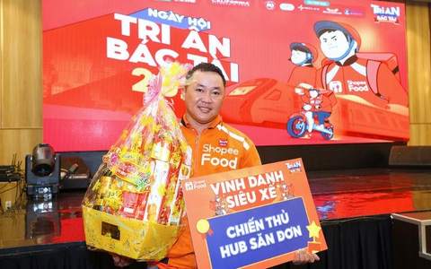 ShopeeFood trao hàng ngàn giỏ quà xuân, tri ân tài xế