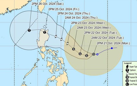 Áp thấp nhiệt đới ngoài khơi Philippines khả năng mạnh lên thành bão, di chuyển vào Biển Đông