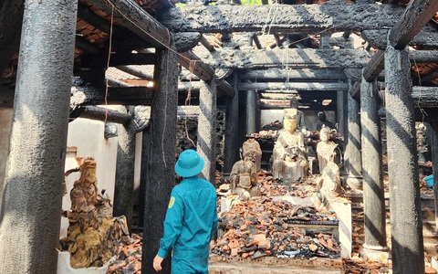 Cháy chùa Phổ Quang: Cơ sở vật chất và tượng Phật thiệt hại hoàn toàn, bảo vật quốc gia hư hỏng