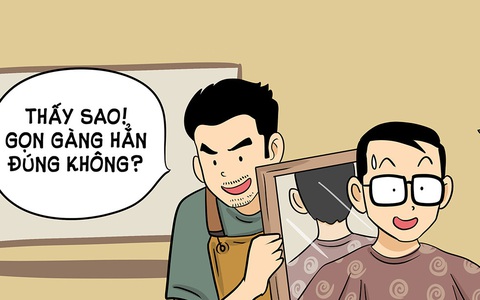 Chiếc gương ở tiệm hớt tóc biết nịnh khách hàng?