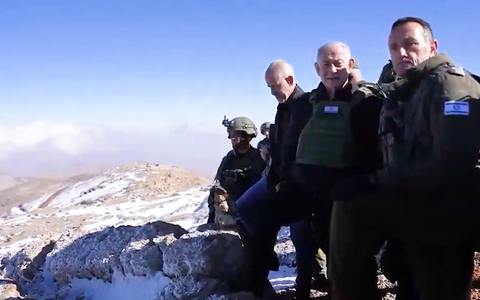 Video Thủ tướng Israel Netanyahu thị sát đỉnh núi Hermon cao nhất ở Syria