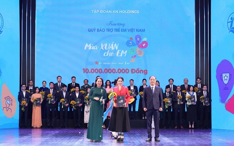 Tập đoàn KN Holdings đóng góp 10 tỉ đồng cho chương trình ‘Mùa xuân cho em’ lần thứ 18