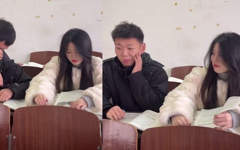 Nam sinh khoái chí vì tưởng được người đẹp hôn má khi ngủ