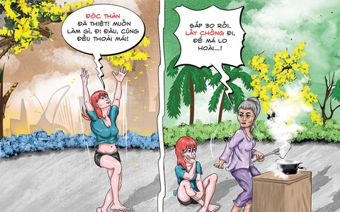Cô gái độc thân về quê ăn Tết