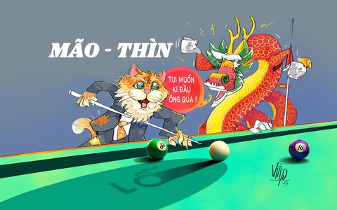 Quý Mão, Giáp Thìn bàn giao trên bàn bida