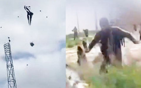 Khoảnh khắc hàng cứu trợ rơi từ trên cao khiến 5 người chết ở Dải Gaza