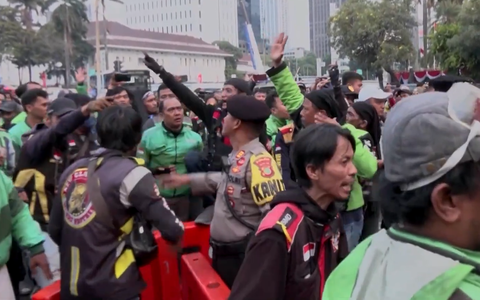 Tài xế Grab và Gojek ở Indonesia tập trung phản đối mức lương thấp