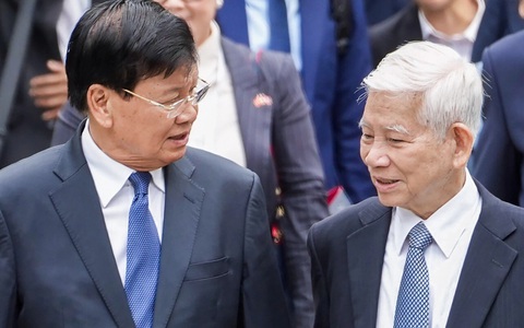 Tổng Bí thư, Chủ tịch nước Lào dự lễ phát động ủng hộ đồng bào bị ảnh hưởng bão số 3