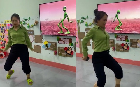 Cười sảng với màn nhảy 'chú ếch xanh' của cô giáo mầm non