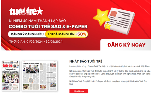 Ưu đãi đặc biệt nhân dịp kỷ niệm 49 năm thành lập báo Tuổi Trẻ