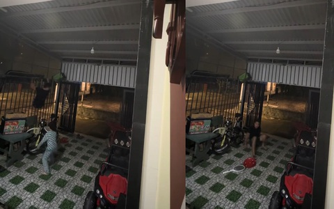 Ông bố hú hồn với con trai nghịch ngợm