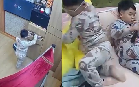 Bé trai bật chế độ tốc biến khi nghe tiếng xe mẹ về
