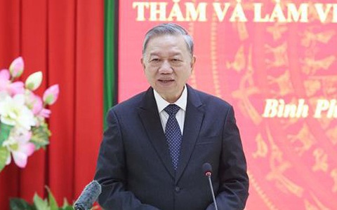 Tổng Bí thư Tô Lâm thăm và làm việc tại Công an tỉnh Bình Phước