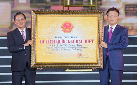 Trao bằng di tích quốc gia đặc biệt cho cụm di tích từng là bản doanh của Ngô Quyền