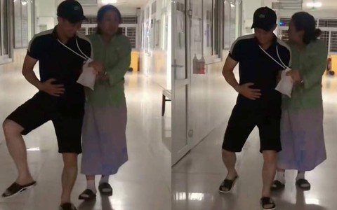 Chồng lầy lội khi đưa vợ đi đẻ
