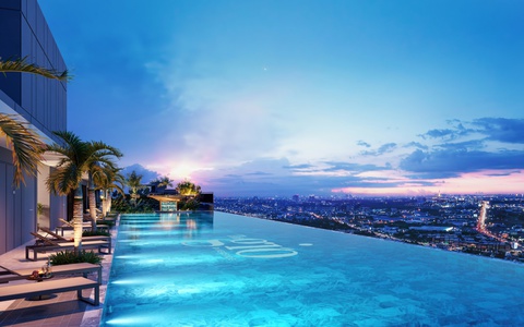 Chiêm ngưỡng cặp hồ bơi vô cực trên tầng 40 dự án The Gió Riverside