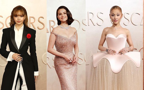 Thảm đỏ Oscar 2025: Lisa BlackPink mặc kín bưng, Selena Gomez khoe eo thon