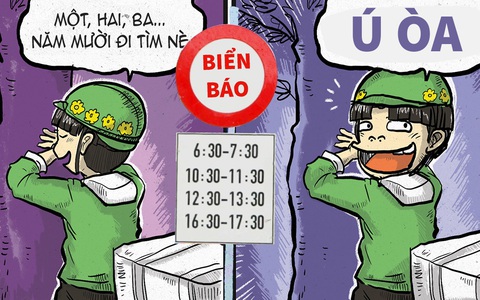 Shipper chơi ú òa với biển báo giao thông
