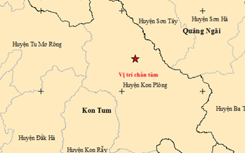 Liên tiếp 4 trận động đất ở Kon Tum lúc rạng sáng