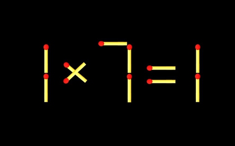 Thử tài IQ: Di chuyển một que diêm để 1x7=1 thành phép tính đúng