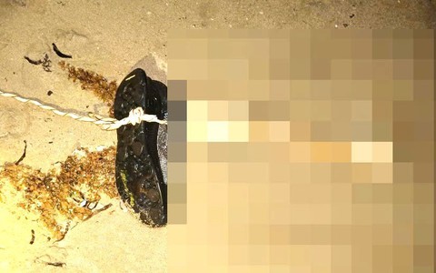 Phát hiện đoạn xương chân còn mang giày trôi dạt vào bãi biển Ninh Thuận