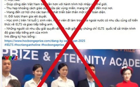 Giả mạo Bộ Giáo dục thông báo giảm 80% học phí khóa học IELTS