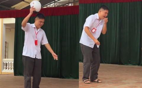 Pha test mũ bảo hiểm chấn động cả sân trường
