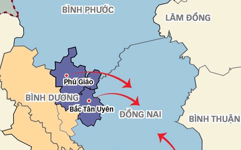 Xuyên Mộc, Phú Giáo, Bắc Tân Uyên nhập vào Đồng Nai sẽ thêm trục giao thông từ Tây Nguyên về biển