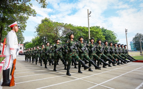 Hùng tráng ngày hợp luyện lần cuối của 1.000 chiến sĩ trước khi về Biên Hòa tổng hợp luyện