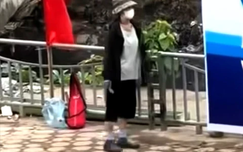 Xác minh người phụ nữ cầm dao rạch pa nô chào mừng ngày thống nhất đất nước