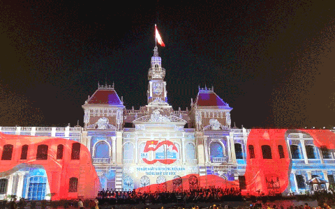 Trực tiếp: Lễ hội ánh sáng 3D Mapping, chào mừng 50 năm thống nhất đất nước