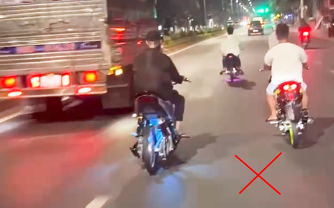 Điều tra nhóm thanh niên tụ tập chạy xe máy tốc độ cao, không đội mũ bảo hiểm