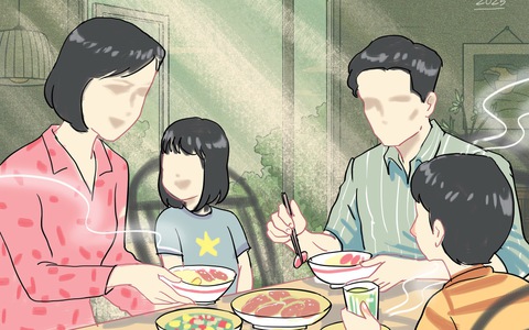 Bữa ăn của người vợ nhìn mà thương