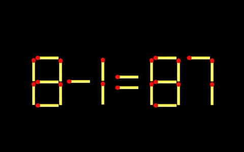 Thử tài IQ: Di chuyển một que diêm để 8-1=87 thành phép tính đúng