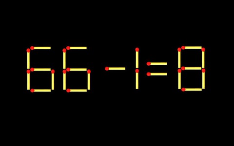 Thử tài IQ: Di chuyển một que diêm để 66-1=8 thành phép tính đúng