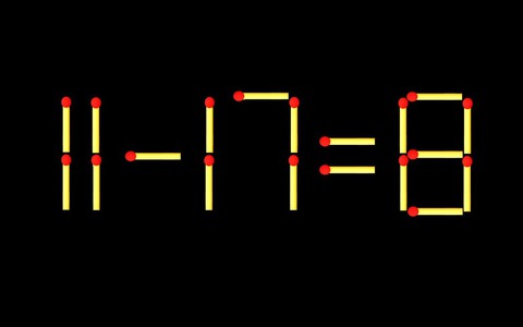 Thử tài IQ: Di chuyển một que diêm để 11-17=8 thành phép tính đúng