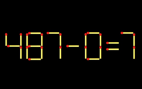 Thử tài IQ: Di chuyển một que diêm để 487-0=7 thành phép tính đúng