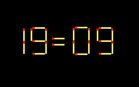 Thử tài IQ: Di chuyển một que diêm để 19=09 thành phép tính đúng