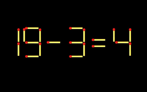 Thử tài IQ: Di chuyển một que diêm để 19-3=4 thành phép tính đúng