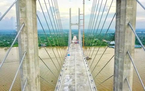 Cầu Rạch Miễu 2 đã hoàn thành 95%